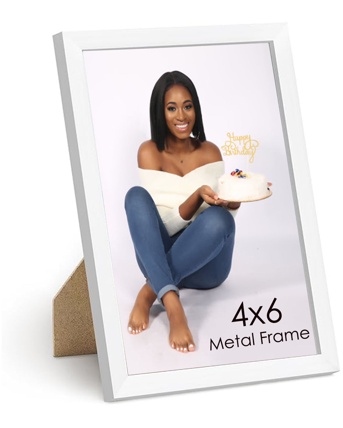 4x6 White Metal Frame + Photo