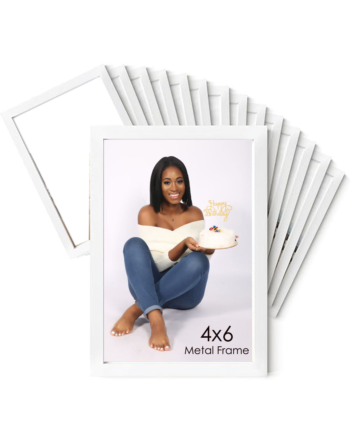 4x6 White Metal Frame + Photo