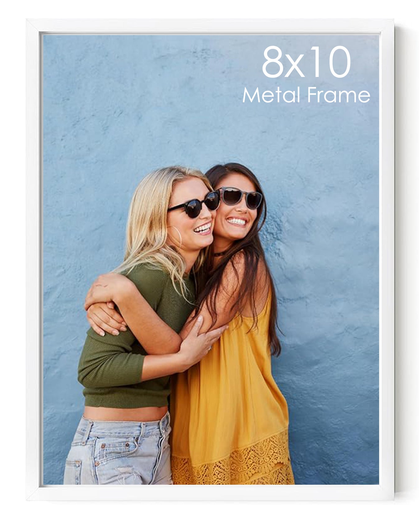 8x10 White Metal Frame + Photo