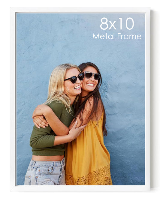 8x10 White Metal Frame + Photo