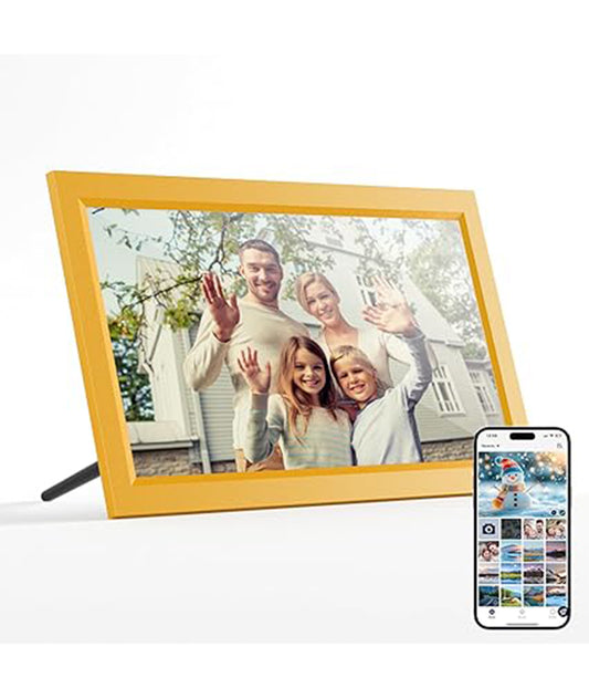 DIGITAL PICTURE FRAME 10.1 INCHES, FREE 64GB MEMORIES, TOUCH SCREEN, Golden Edition