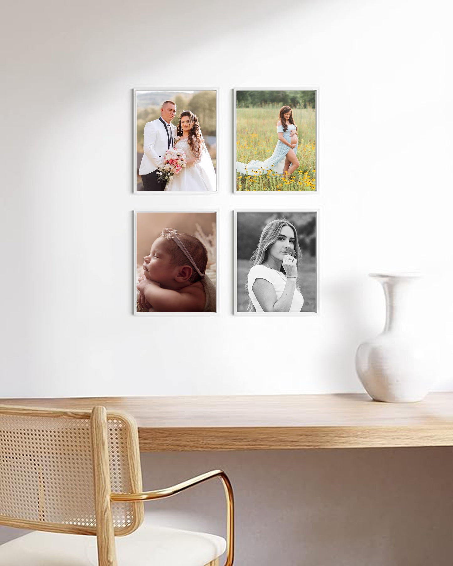 12x16 White Metal Frame + Photo