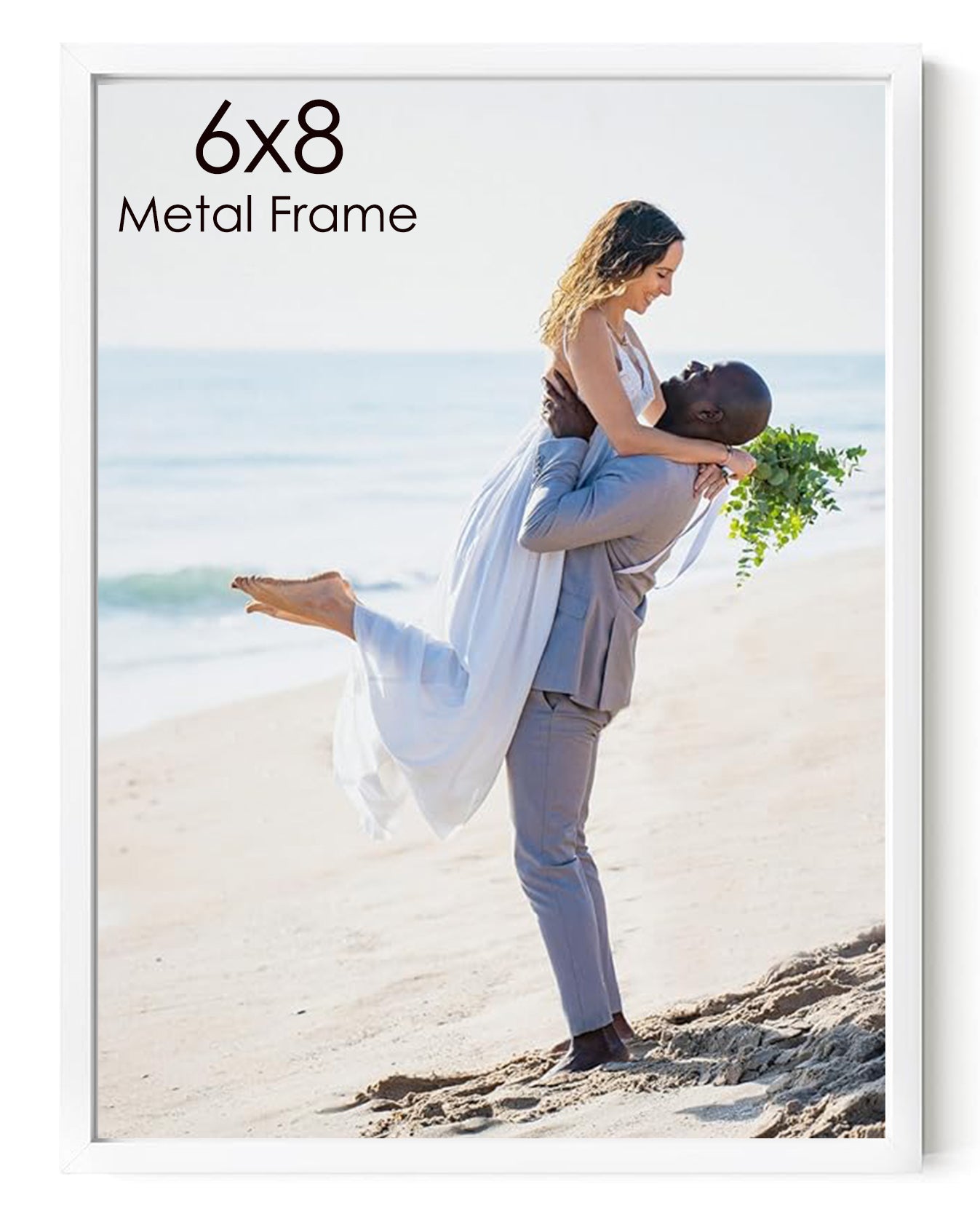 6x8 White Metal Frame + Photo