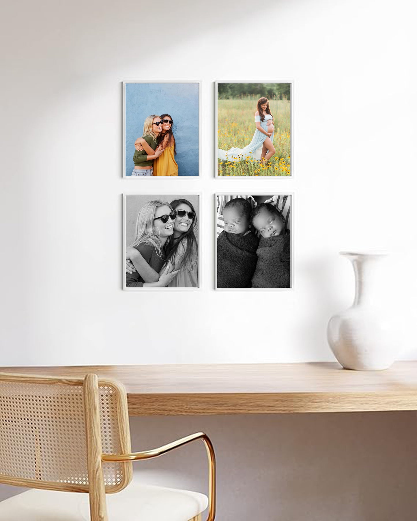 8x10 White Metal Frame + Photo