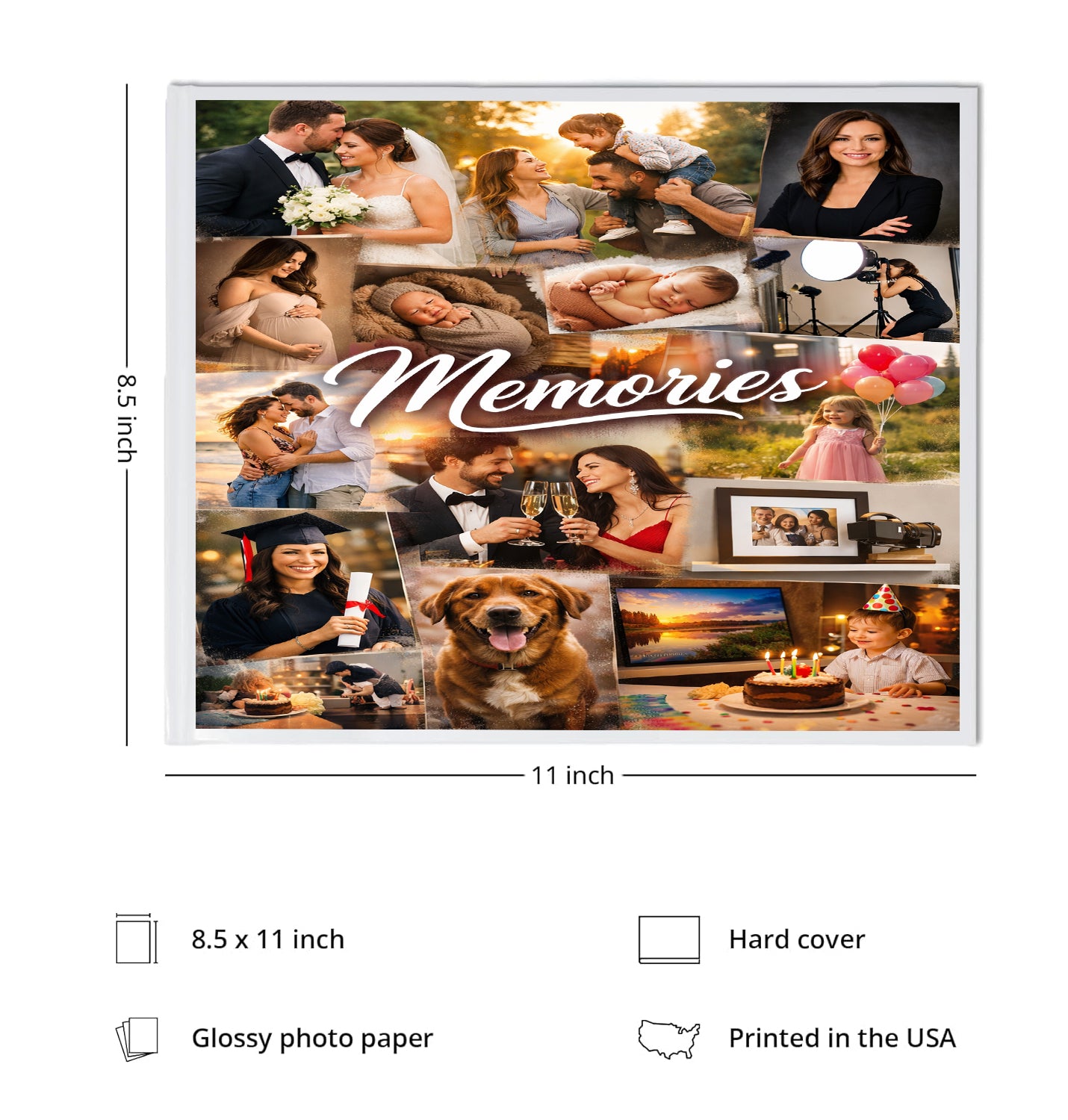 20 Photos Album Personalized Hard Cover