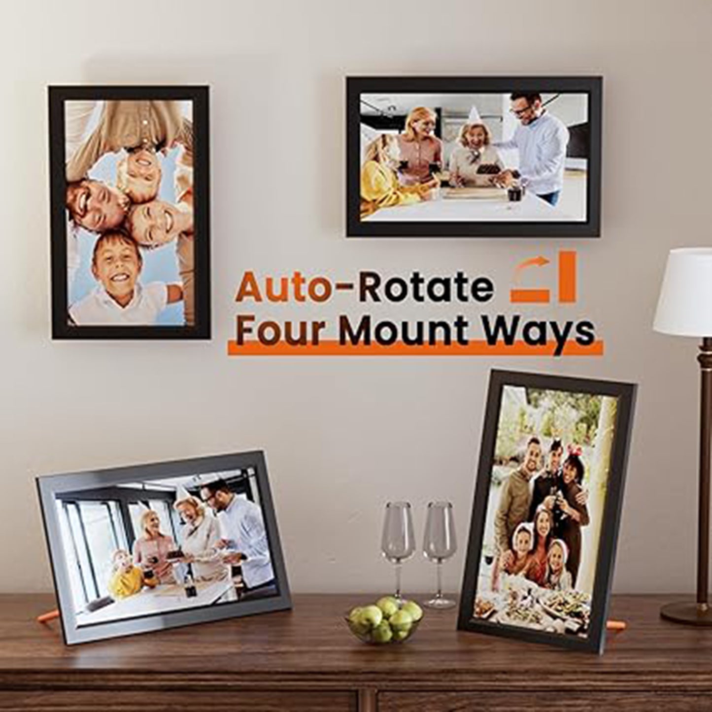 DIGITAL PICTURE FRAME 10.1 INCHES, FREE 64GB MEMORIES, TOUCH SCREEN BLACK EDITION